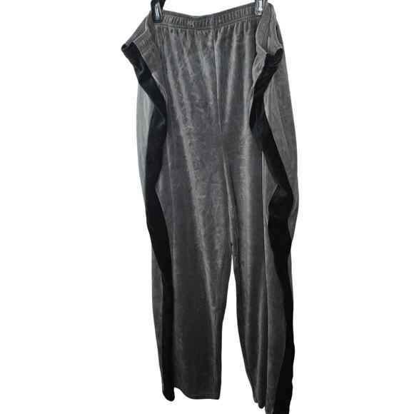 King Size Gray Black Stripe Velour Track Pants Size 5XL Tall - Picture 1 of 7